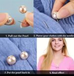 Par broches de perlas para ropa - Imagen 2