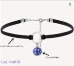 Collar gargantilla gótico BOHO-CHIC de amatista cuero falso