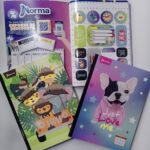 Cuaderno cosido parvulario de 100H de cuadros con stickers