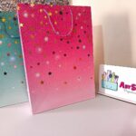 Funda para regalos grande estrellas, líneas 30X12X41.5 cm