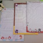 50 hojas bond A4 a cuadros diseño Hello Kitty