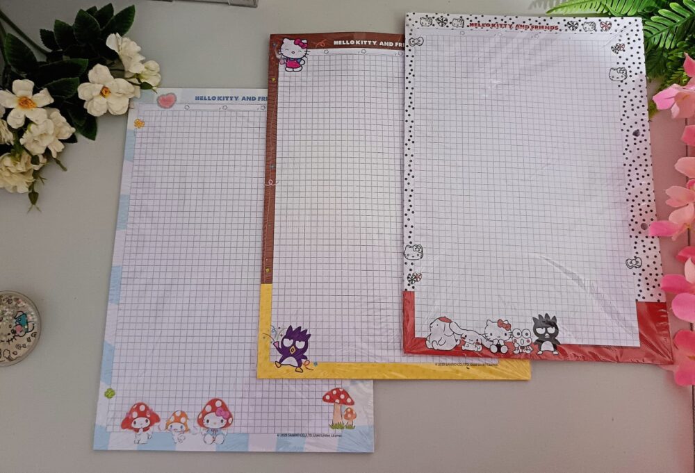 50 Hojas A4 a cuadros Hello Kitty - Imagen 1