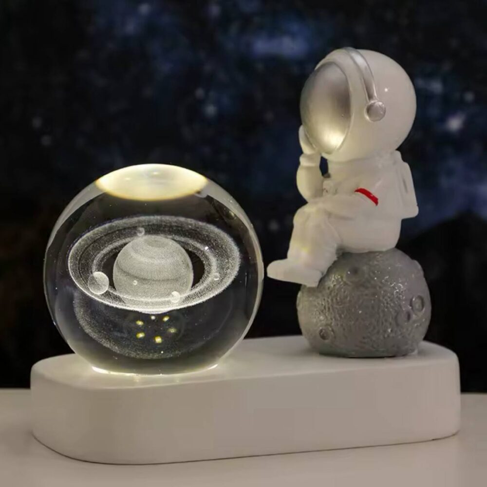 Mini bola de cristal Saturno Astronauta