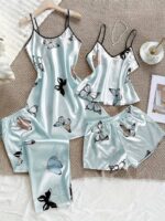 Pijamas de satín 5 partes - Imagen 2