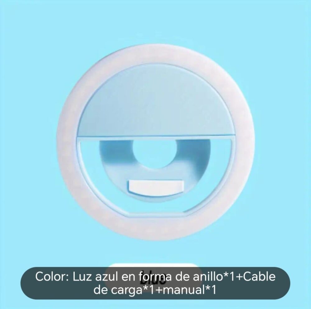 Anillo de luz recargable con clip para celular - Imagen 2