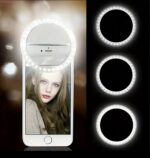 Anillo de luz recargable con clip para celular