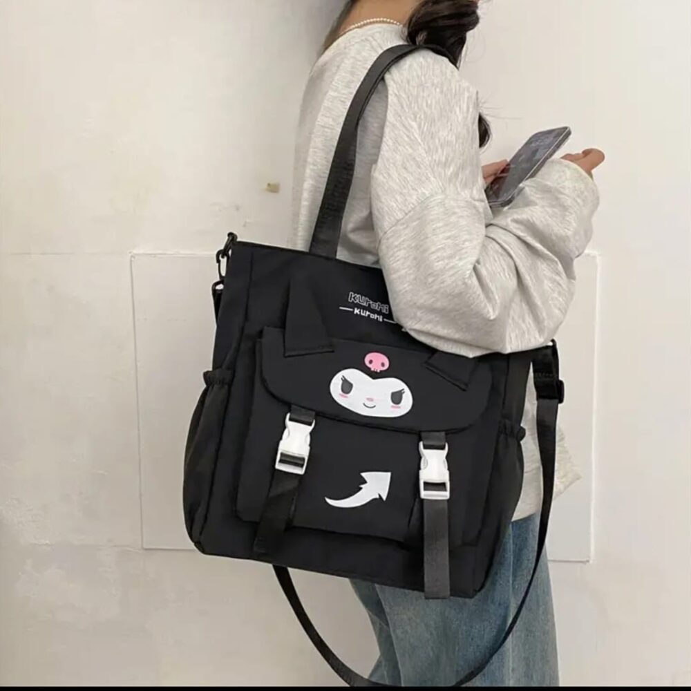 Bolso tote negro Kuromi