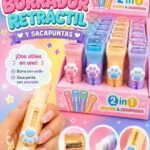 Borrador retráctil más sacapunta kawaii