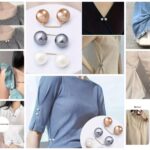 Par de broches de perlas de imitación