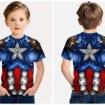 Camiseta casual impresión 3D Capitán América talla 11-12