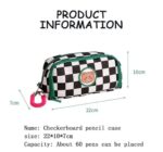 Cartuchera de cuadros con colgante - Imagen 2