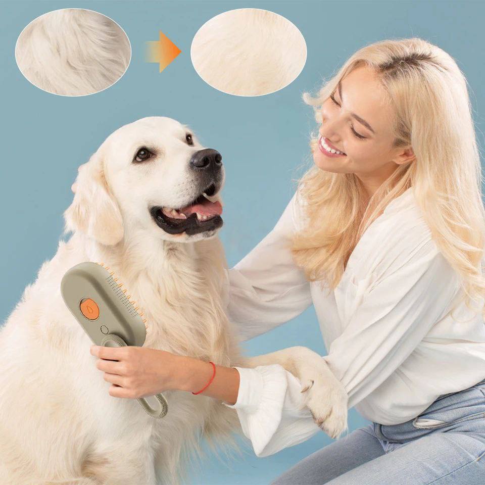 Cepillo recargable, masajeador para mascotas
