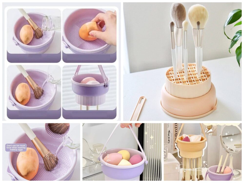 Cesta de silicona para limpieza de brochas de maquillaje - Imagen 1