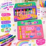 Crayones LOVE jumbo triangular de 12 colores para niñas