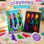 Set de crayones en forma de dinosaurio x 9 colores
