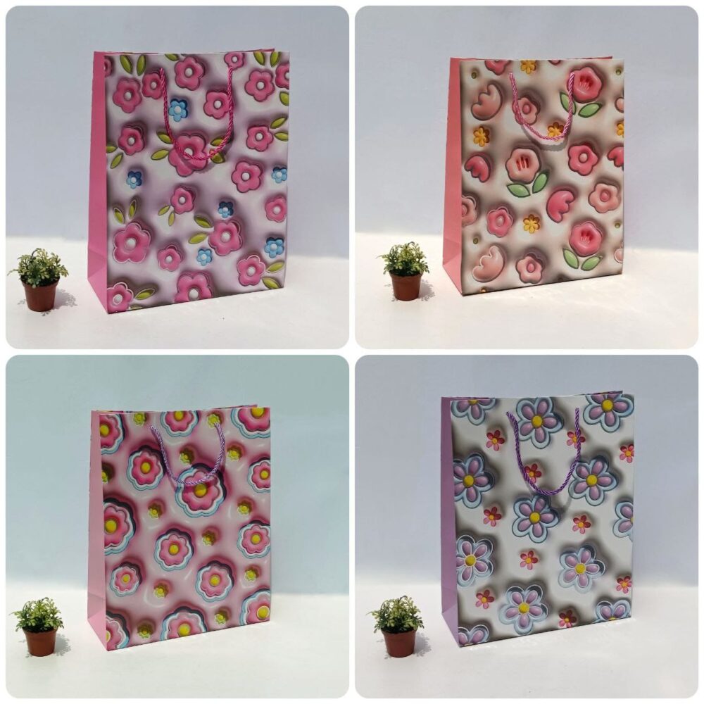 Funda regalo mediana con flores 26x32x10ccm - Imagen 1