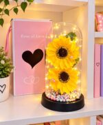 Girasol encapsulado a pilas con luces de hada - Imagen 2