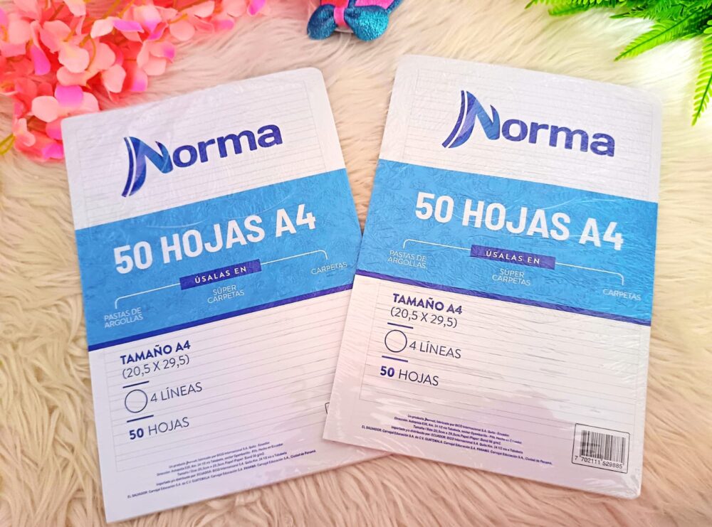 50 hojas Norma de 4 líneas - Imagen 1