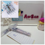 Estuche par de plumas tinta azul Astronautas