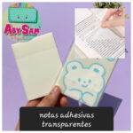 Notas adhesivas transparentes cuadradas