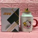 Jarro grande de cerámica con tapa y corona Hello Kitty