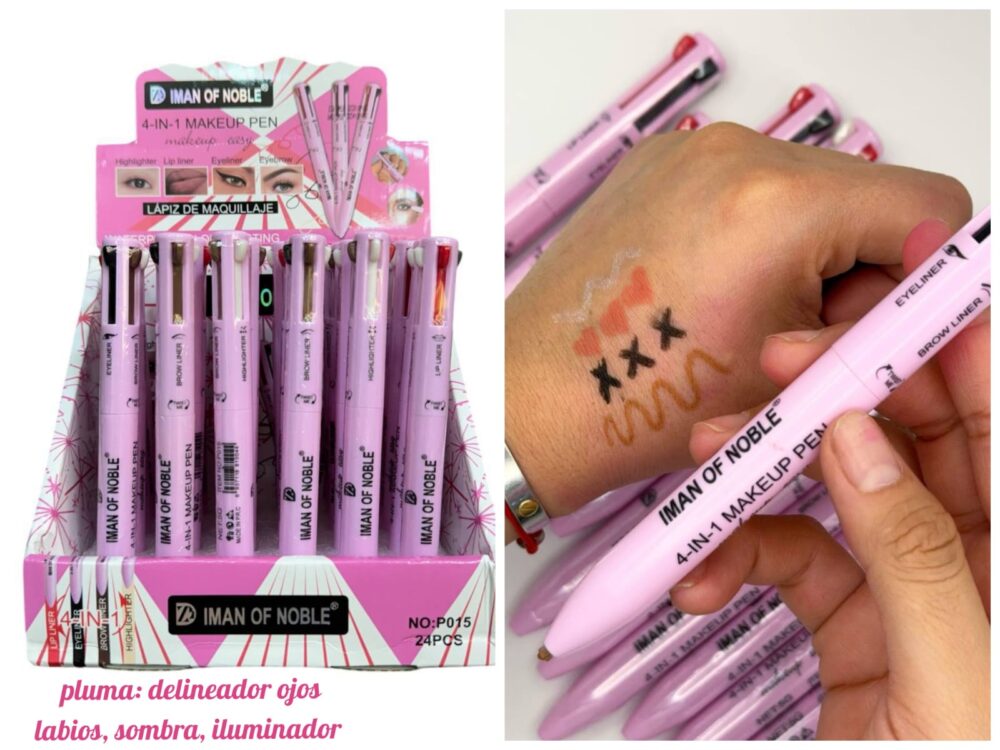 Pluma 4 en 1: iluminador, delineador  labios, ojos, cejas - Imagen 1