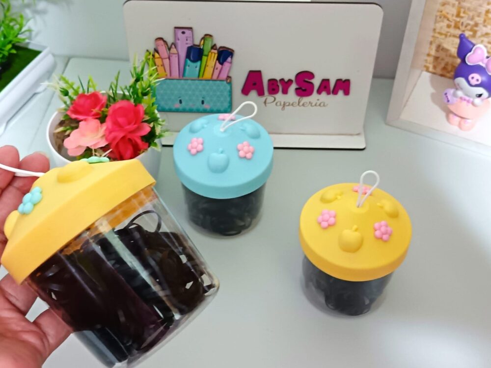 Set de ligas para cabello, color negro FRUTAS - Imagen 1