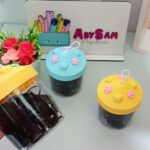 Set de ligas para cabello, color negro FRUTAS