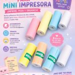 Papel térmico adhesivo de colores 57x25 para mini impresora