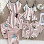Pijamas de satín 5 partes