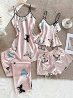 Pijamas de satín 5 partes