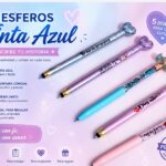 Pluma tinta azul de cristal con mensaje cristiano