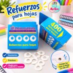 Refuerzos o anillos adhesivos para hojas perforadas