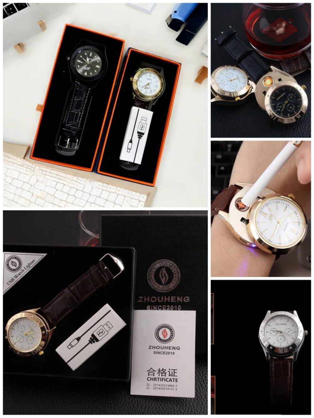 Reloj con encendedor, recargable y a pilas - Imagen 1