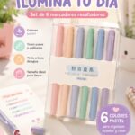 Set de 6 marcadores resaltadores tono pastel