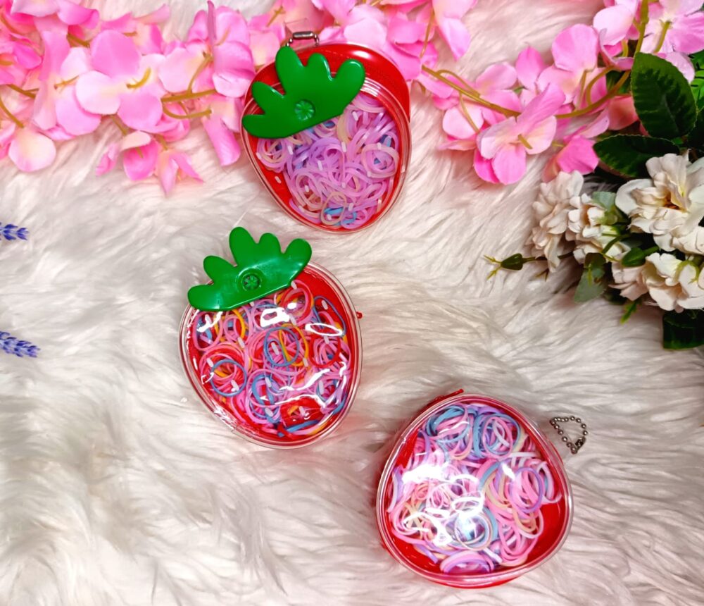 Set de ligas con estuche transparente Frutilla - Imagen 1