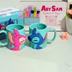 Set de doble taza Stitch romántico